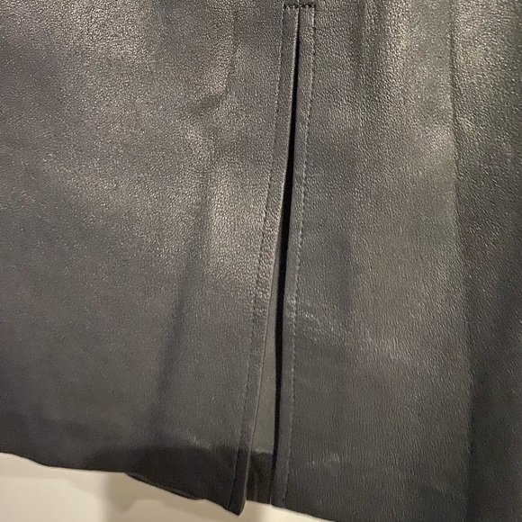 Quince Leather Pencil Skirt Black Sz 16 - Picture 4 of 5
